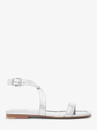 Sandały Bridgette z metalicznym wzorem krokodyla ze skóry