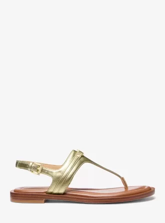 Sandały Mandy Metallic Leather T-Strap