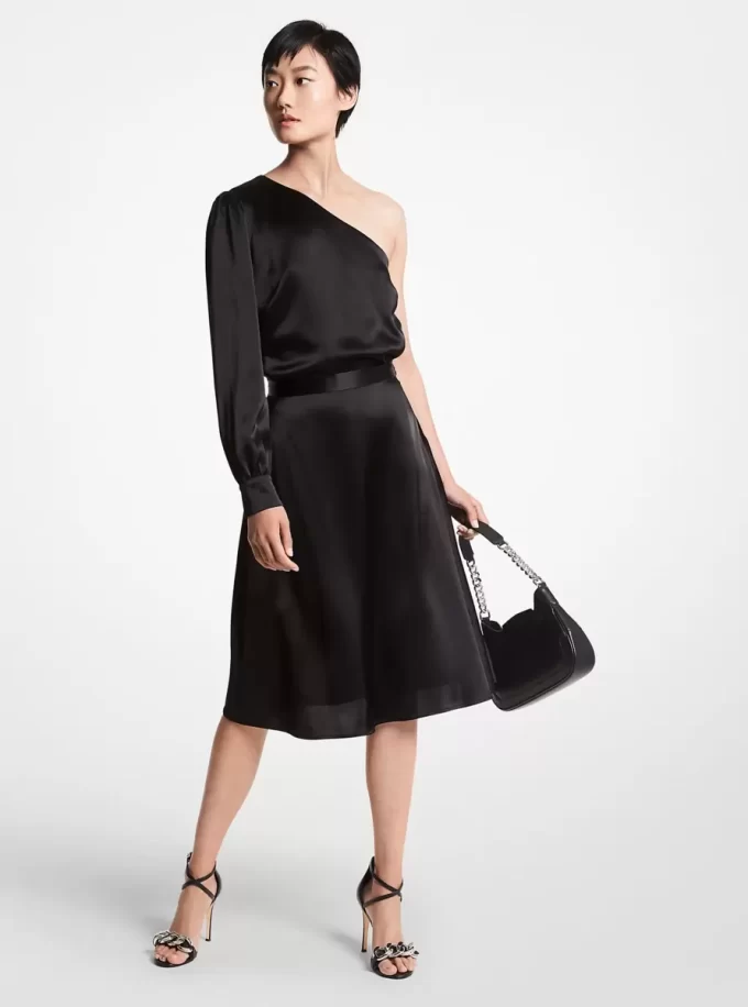 Satynowy top na jedno ramię