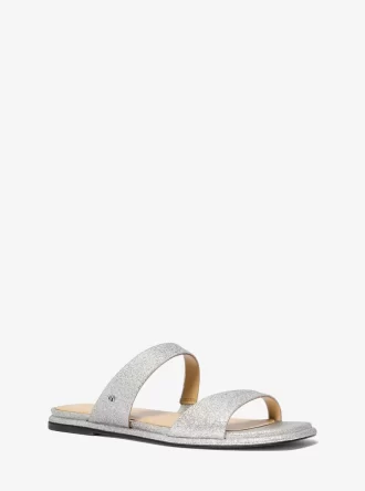 Skórzane sandały Jaida zdobione brokatem