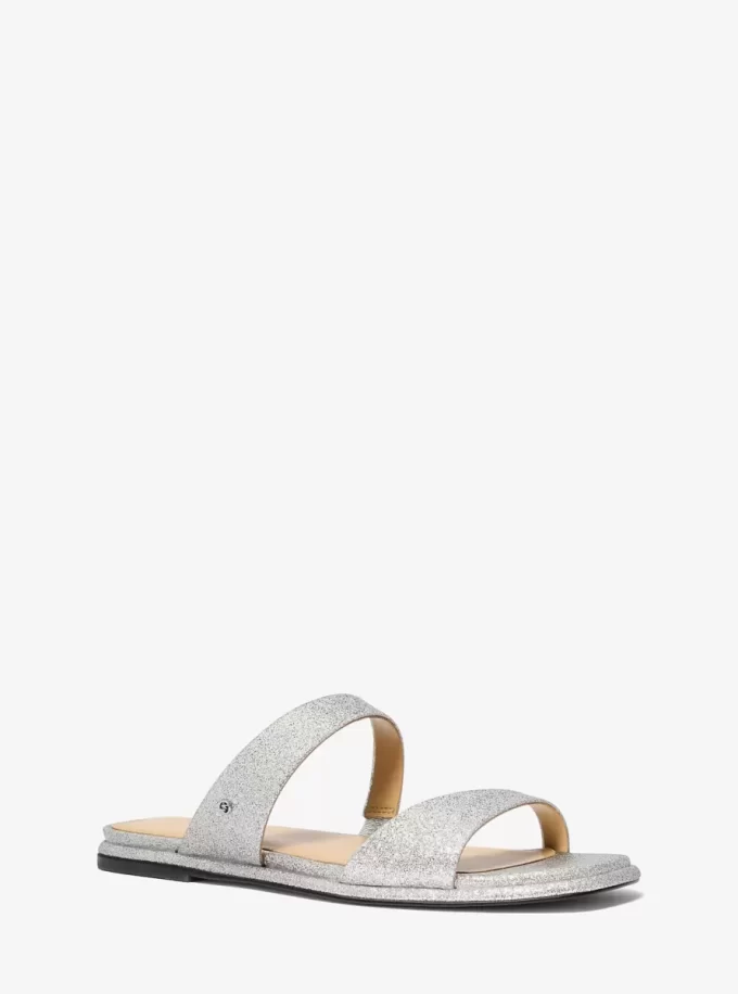 Skórzane sandały Jaida zdobione brokatem