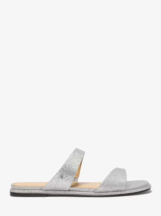 Skórzane sandały Jaida zdobione brokatem