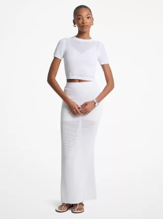 Spódnica maxi z szydełkowanej mieszanki wiskozy