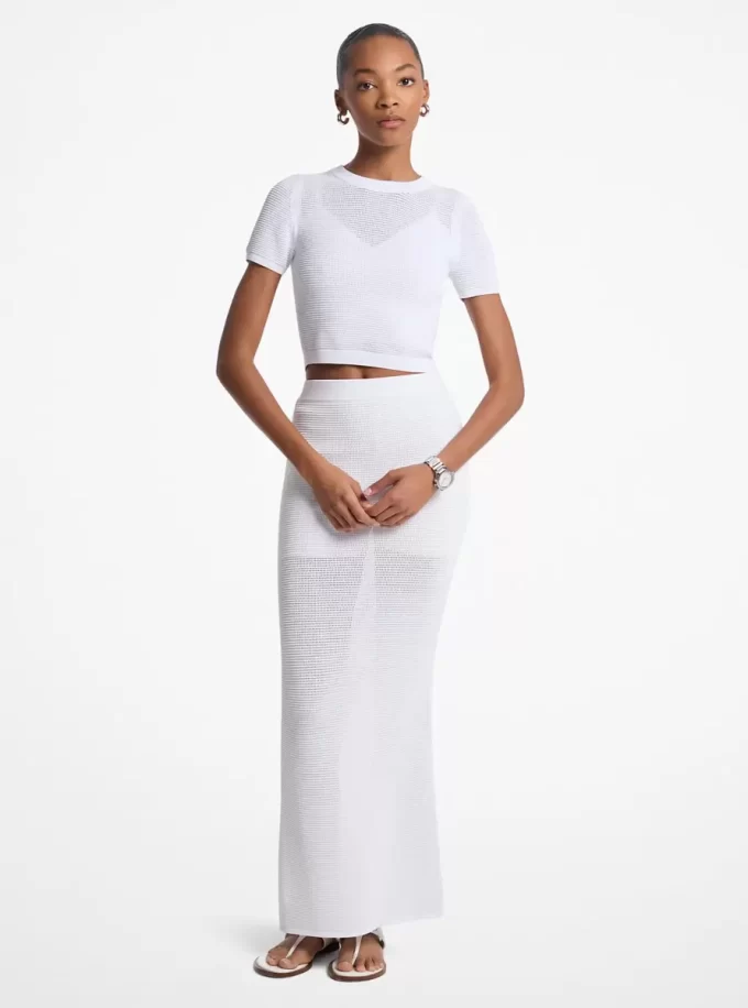 Spódnica maxi z szydełkowanej mieszanki wiskozy