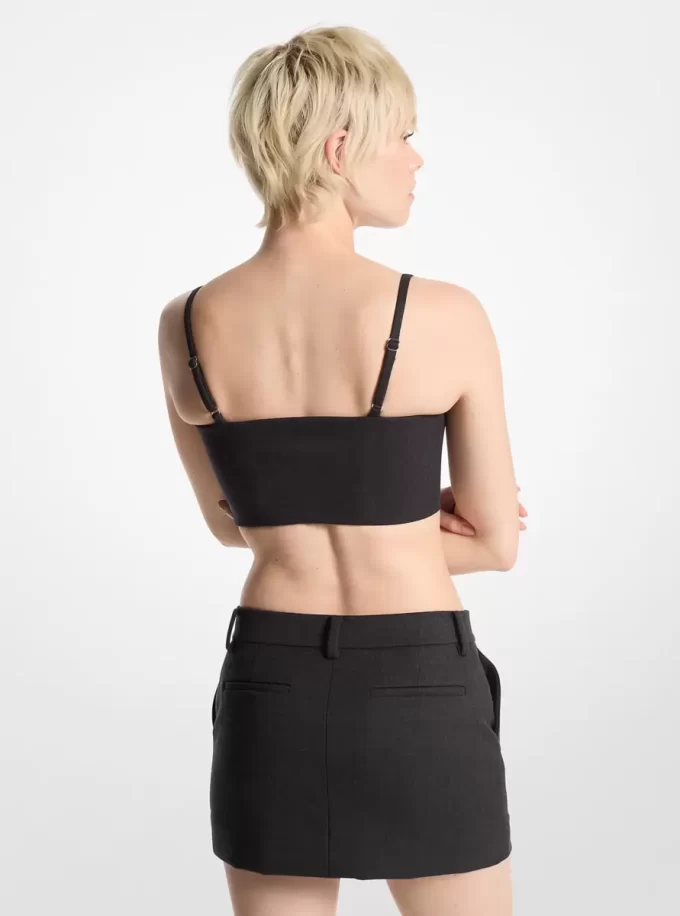 Spódnica mini z elastycznej mieszanki wełny