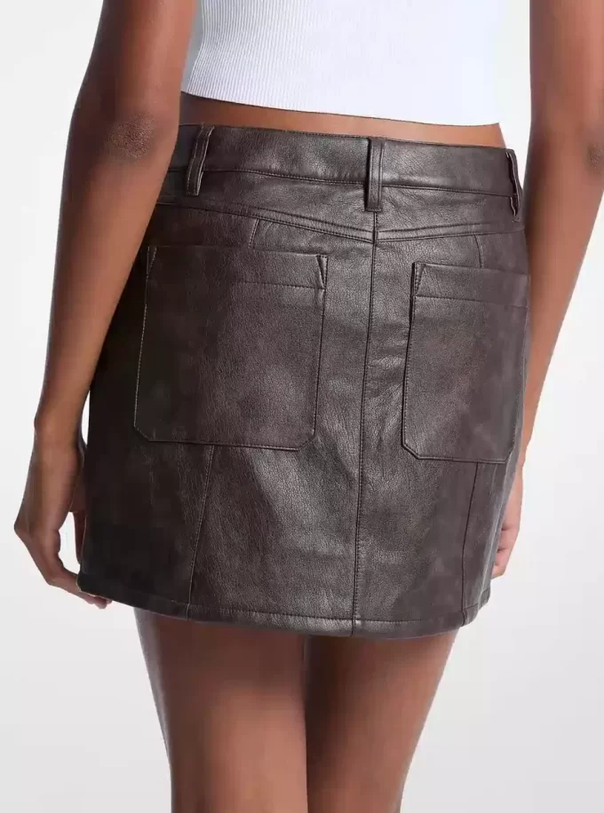 Spódnica mini z mieszanki wiskozy powlekanej