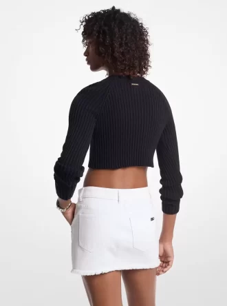 Spódnica mini z postrzępionego dżinsu