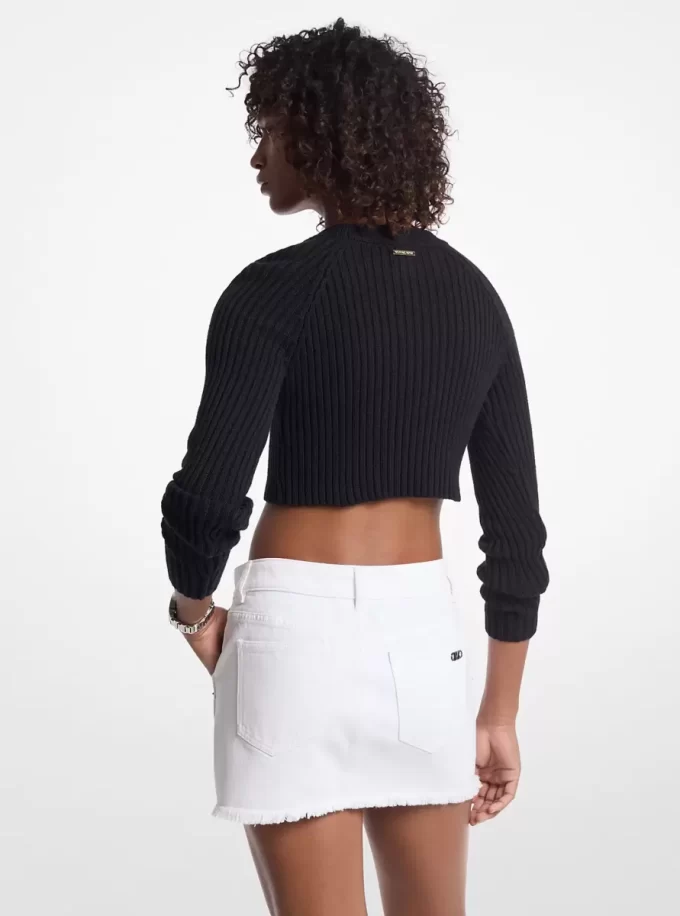 Spódnica mini z postrzępionego dżinsu