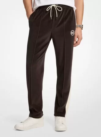 Spodnie dresowe z weluru w paski