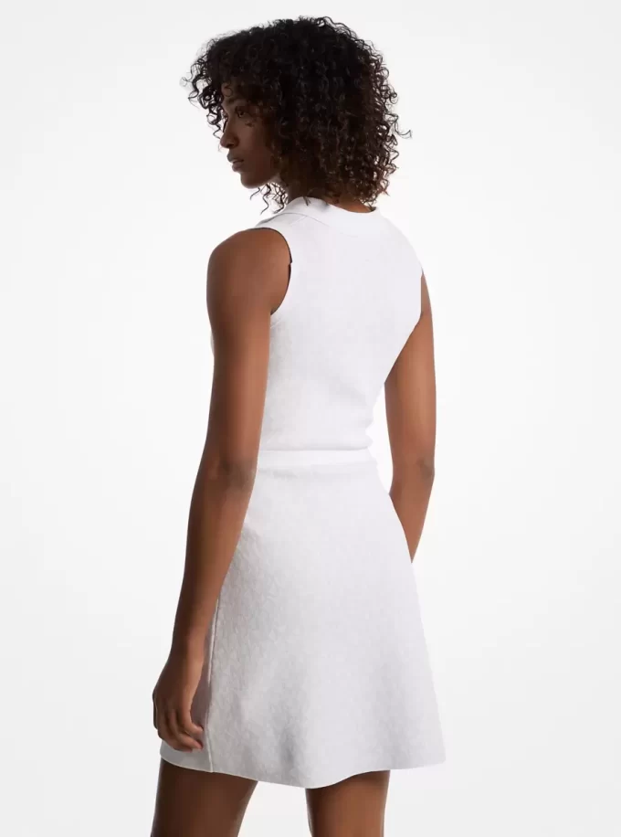 Sukienka żakardowa z logo i zamkiem błyskawicznym Sukienka żakardowa z logo i zamkiem błyskawicznym