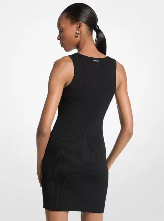 Sukienka żebrowana z mieszanki wiskozy