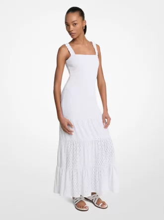 Sukienka maxi z marszczeniami i warstwami