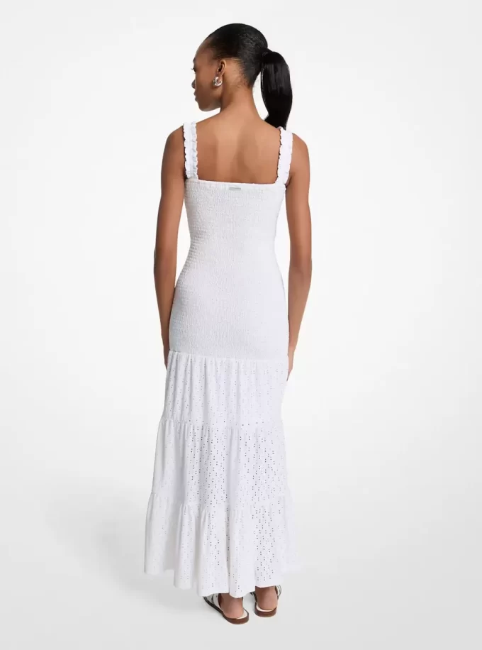 Sukienka maxi z marszczeniami i warstwami