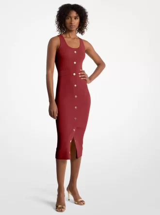 Sukienka midi z mieszanki wiskozy i stretchu