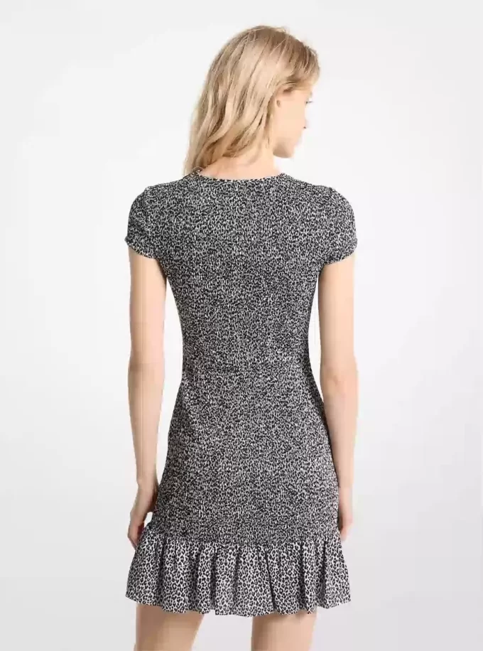 Sukienka mini z nadrukiem w panterkę