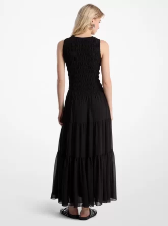 Sukienka z marszczeniami z żorżety