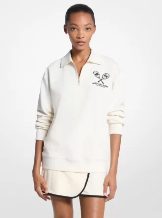 Sweter z mieszanki bawełny z haftowanym logo