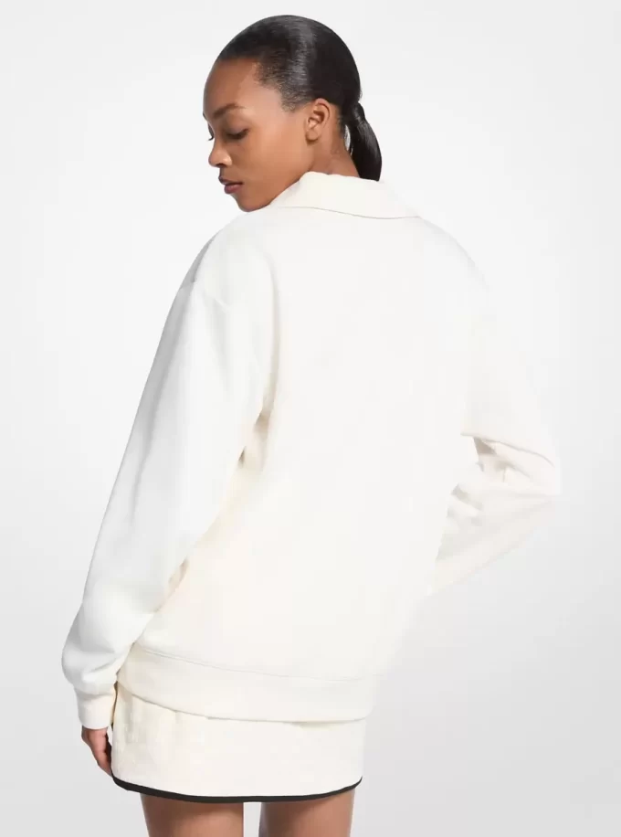 Sweter z mieszanki bawełny z haftowanym logo