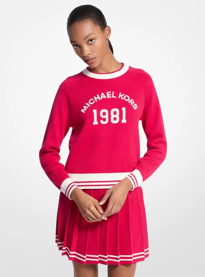 Sweter z mieszanki bawełny z logo