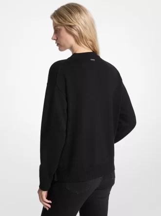 Sweter z mieszanki bawełny z ozdobnym logo