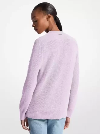 Sweter z mieszanki bawełny z plecionym logo