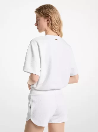 Szorty z dzianiny żakardowej z logo