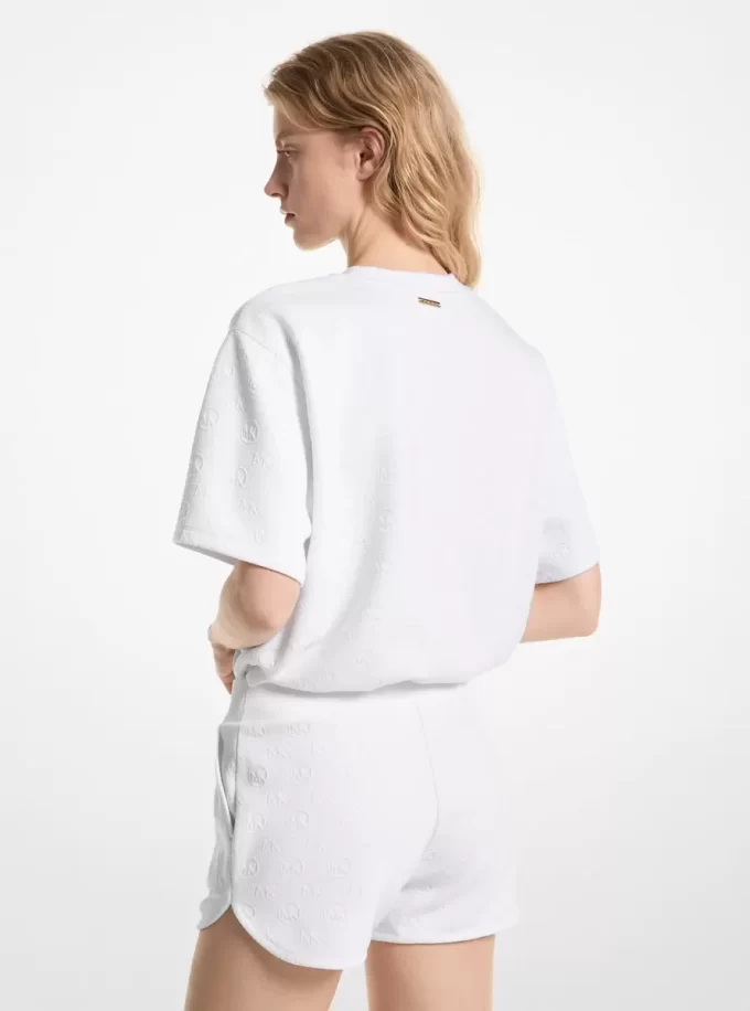 Szorty z dzianiny żakardowej z logo