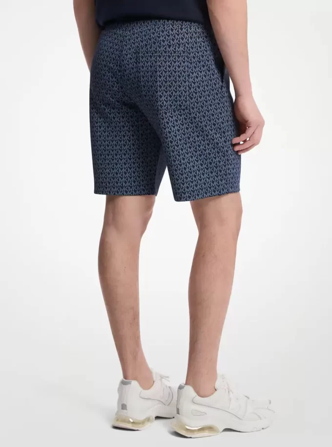 Szorty z mieszanki bawełny z logo Signature