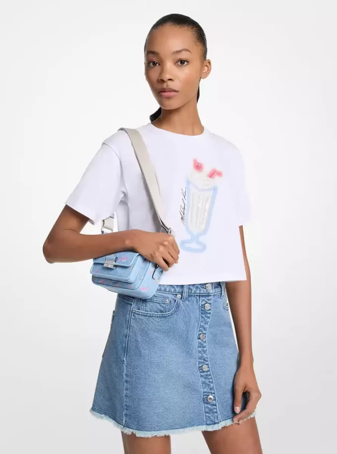 T-shirt z bawełny z cekinami i grafiką T-shirt z bawełny z cekinami i grafiką