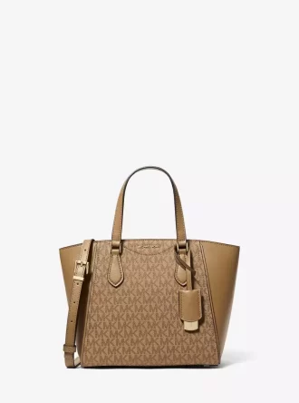 Taryn Small Signature Logo i skórzana torba typu crossbody