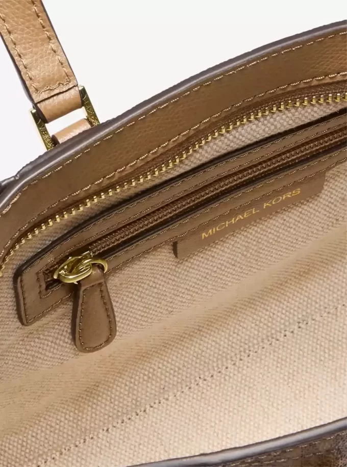 Taryn Small Signature Logo i skórzana torba typu crossbody