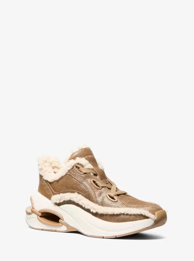 Toni Distressed Leather and Sherpa Trainer