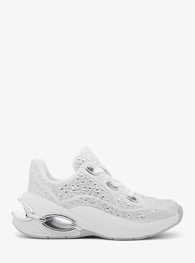 Toni Embellished Linen Blend Trainer