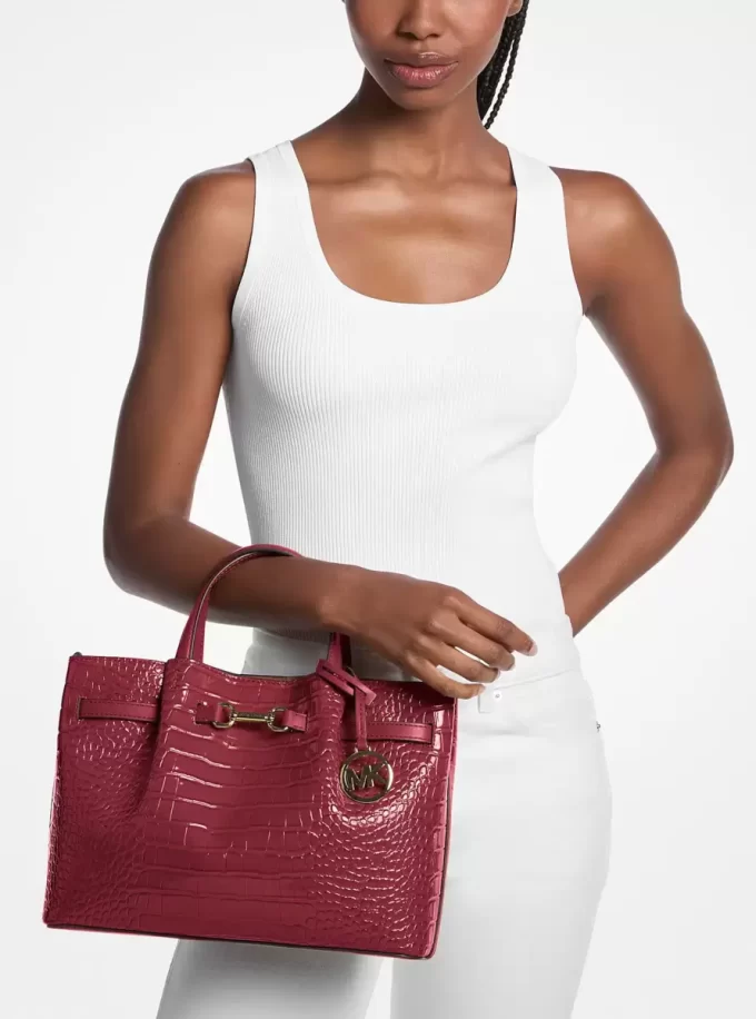 Torba Carson Medium z wytłoczonym wzorem krokodyla