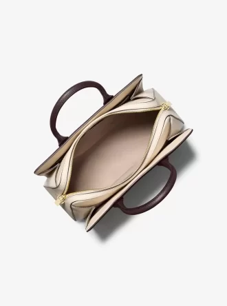 Torba Laila Medium Color-Block Pebbled Leather Satchel