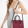 Torba Laila Medium Color-Block Pebbled Leather Satchel