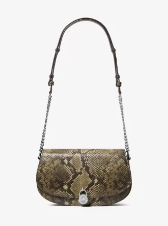 Torba listonoszka Mila Medium Snake Embossed