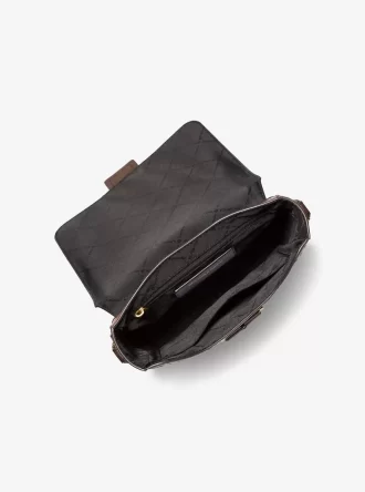 Torba listonoszka z wytłoczonym logo Colby z polerowanej skóry