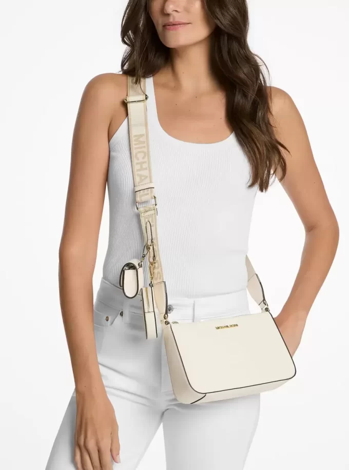 Torba na ramię Jet Set ze skóry saffiano z etui na Apple Airpods Pro