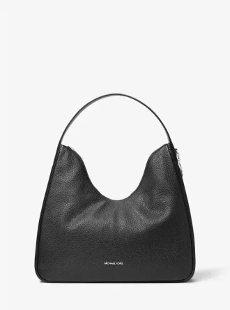 Torba na ramię typu hobo Nayla Medium Pebbled Leather