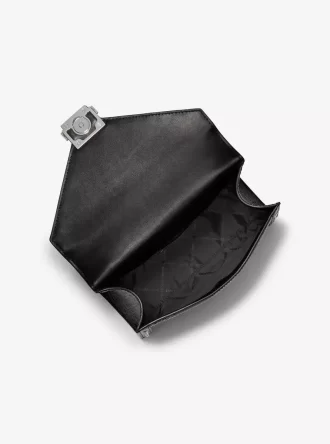 Torba na ramię Whitney Medium Signature Logo z nadrukiem w panterkę z cielęcej sierści