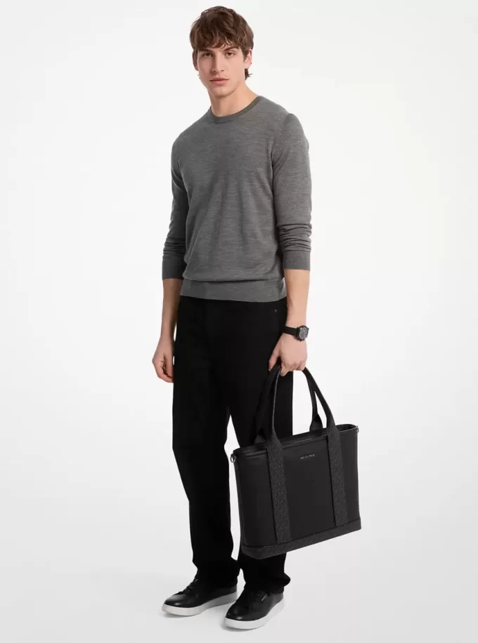 Torba robocza Hudson ze skóry i logo Signature