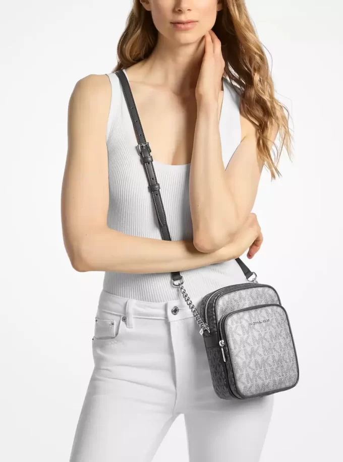 Torba typu crossbody Jet Set Medium Metallic Signature Logo