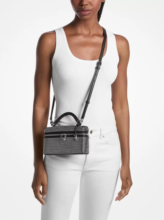 Torebka Jana Extra-Small z zdobionym zamszem, z możliwością odpięcia na ramię Torebka Jana Extra-Small z zdobionym zamszem, z możliwością odpięcia na ramię