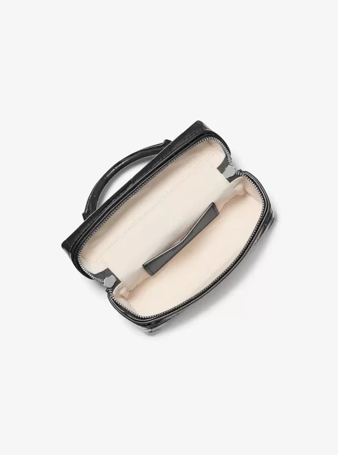 Torebka Jana Extra-Small ze skóry tłoczonej na wzór krokodyla