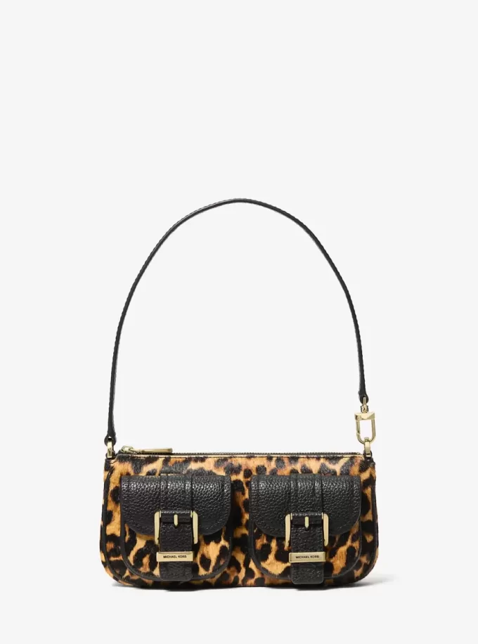 Torebka Zoe Small Leopard Print z sierści cielęcej