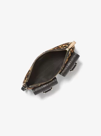 Torebka Zoe Small Leopard Print z sierści cielęcej