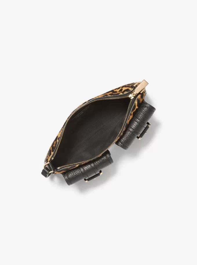 Torebka Zoe Small Leopard Print z sierści cielęcej