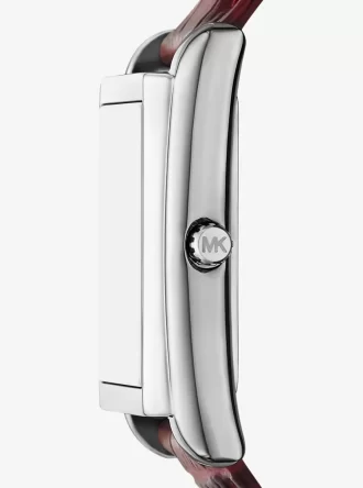 Zegarek Essex w kolorze srebrnym z tłoczoną skórą krokodyla