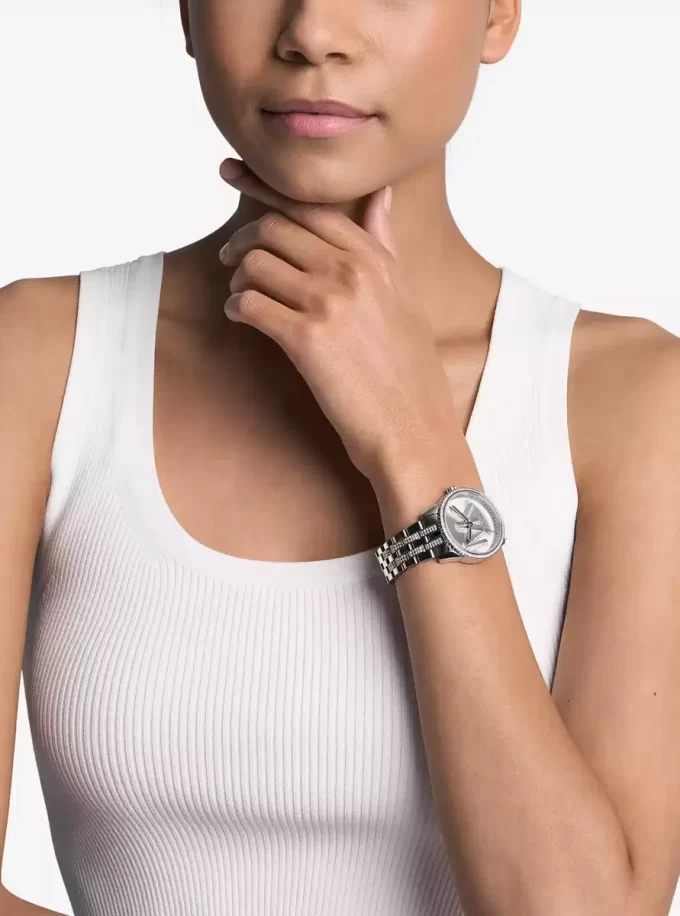Zegarek Mini Bryant Pavé z logo w kolorze srebrnym